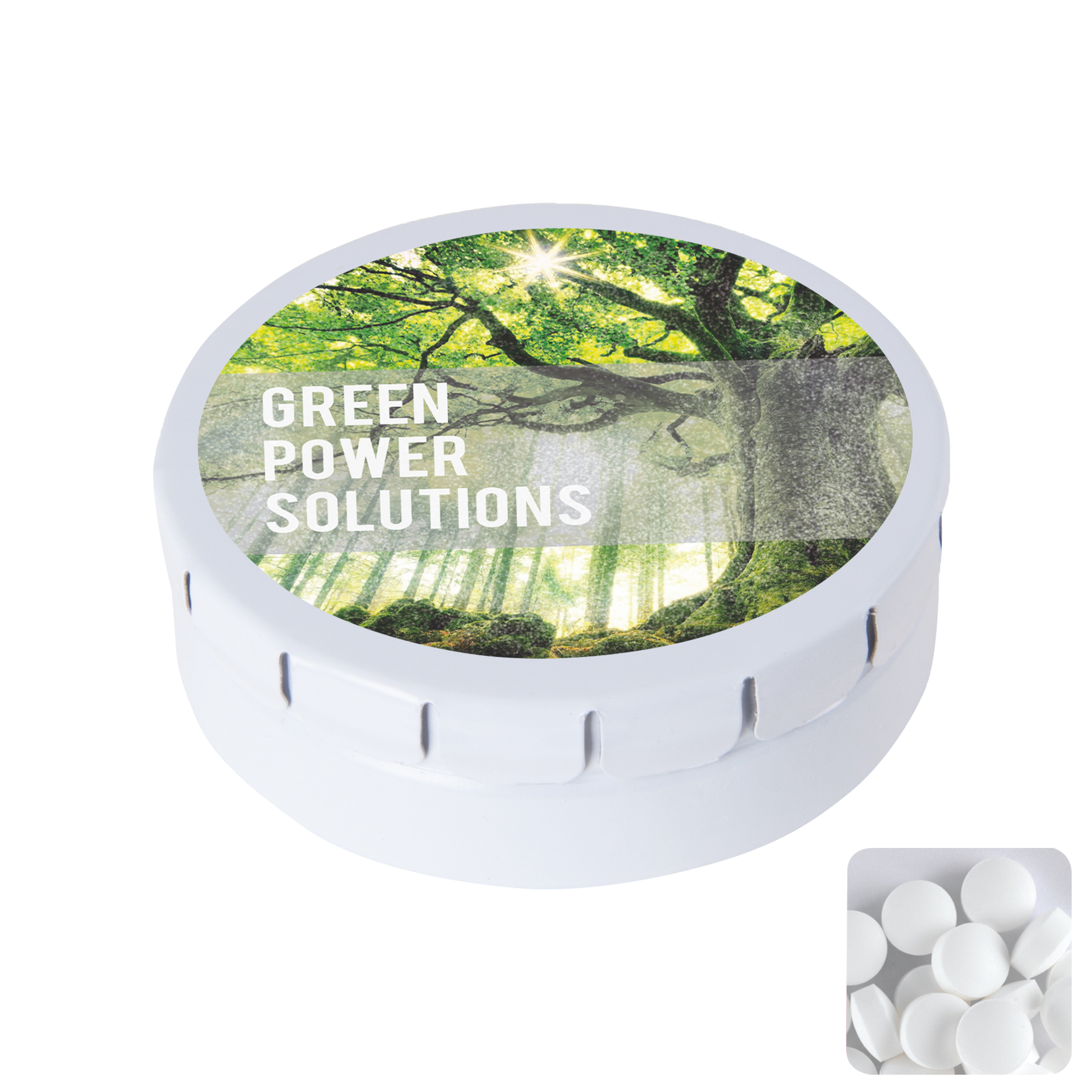 Picture of Round click tin with dextrose mints