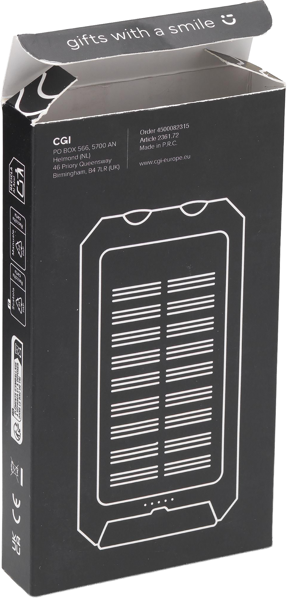 Picture of Recycled ABS solar power bank (8,000mAh)
