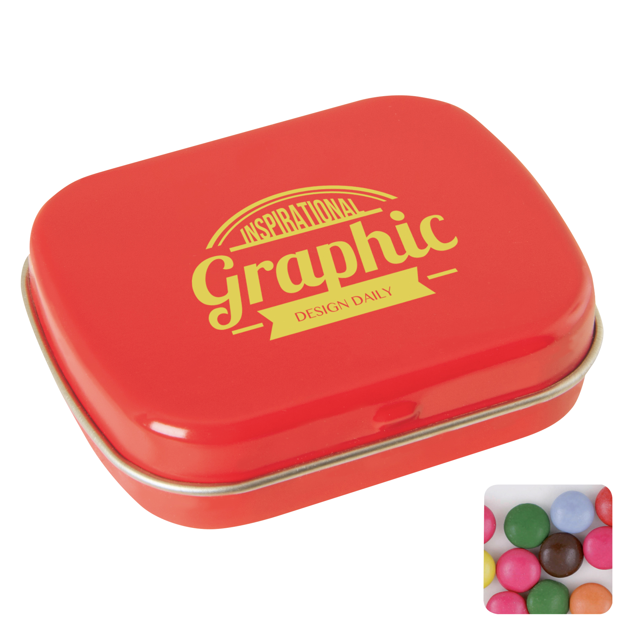 Picture of Flat hinged tin with choco's