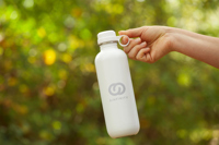 Recycled stainless steel single walled bottle (750ml)  263041_002 (White)