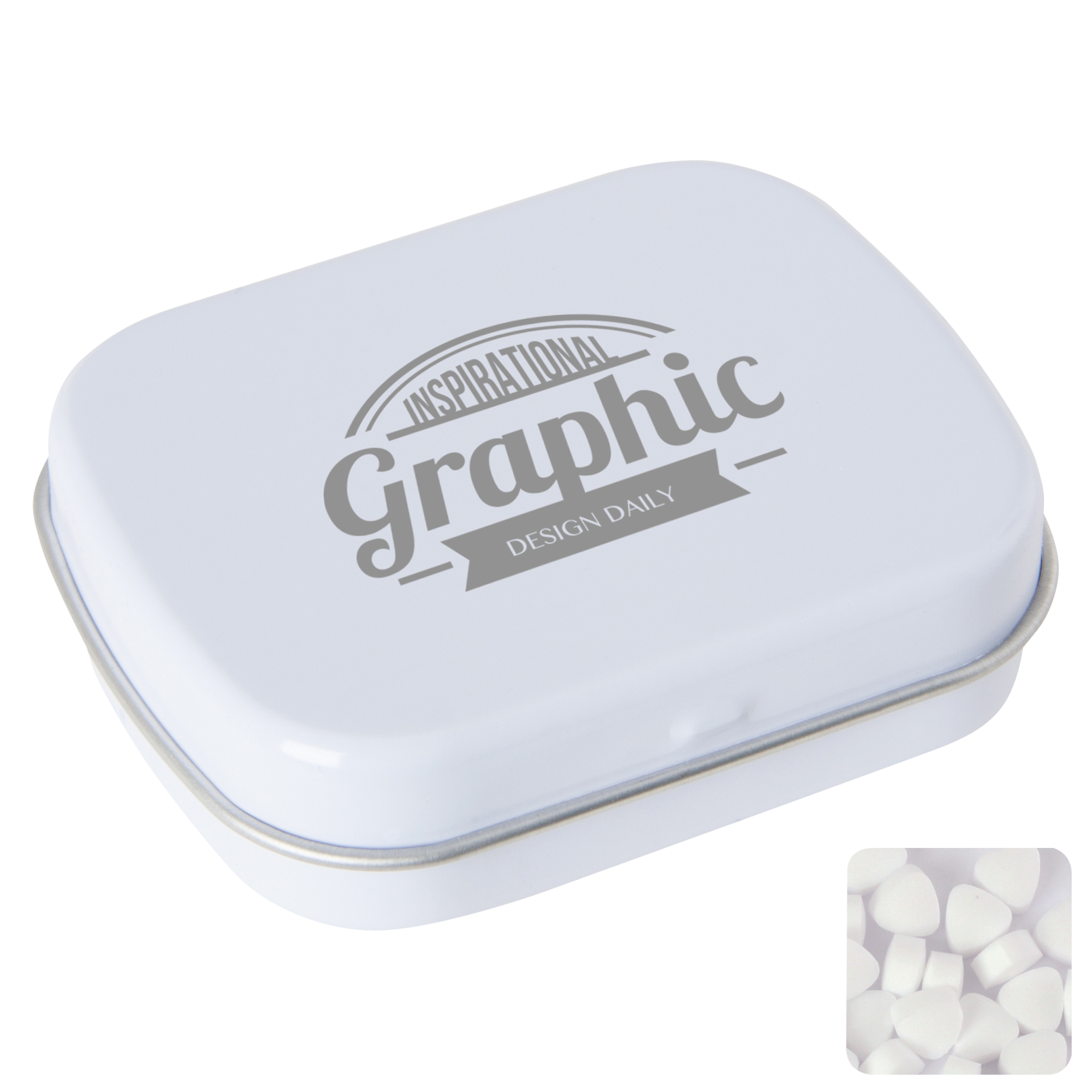 Picture of Flat hinged tin with sugar free mints