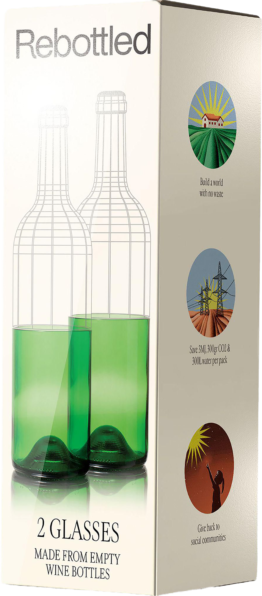 Picture of Rebottled® Tumbler drinking glasses (2 pack)