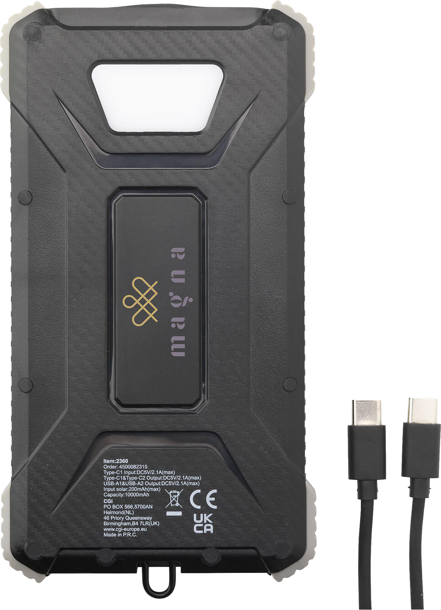 Picture of Recycled ABS solar power bank (10,000mAh)