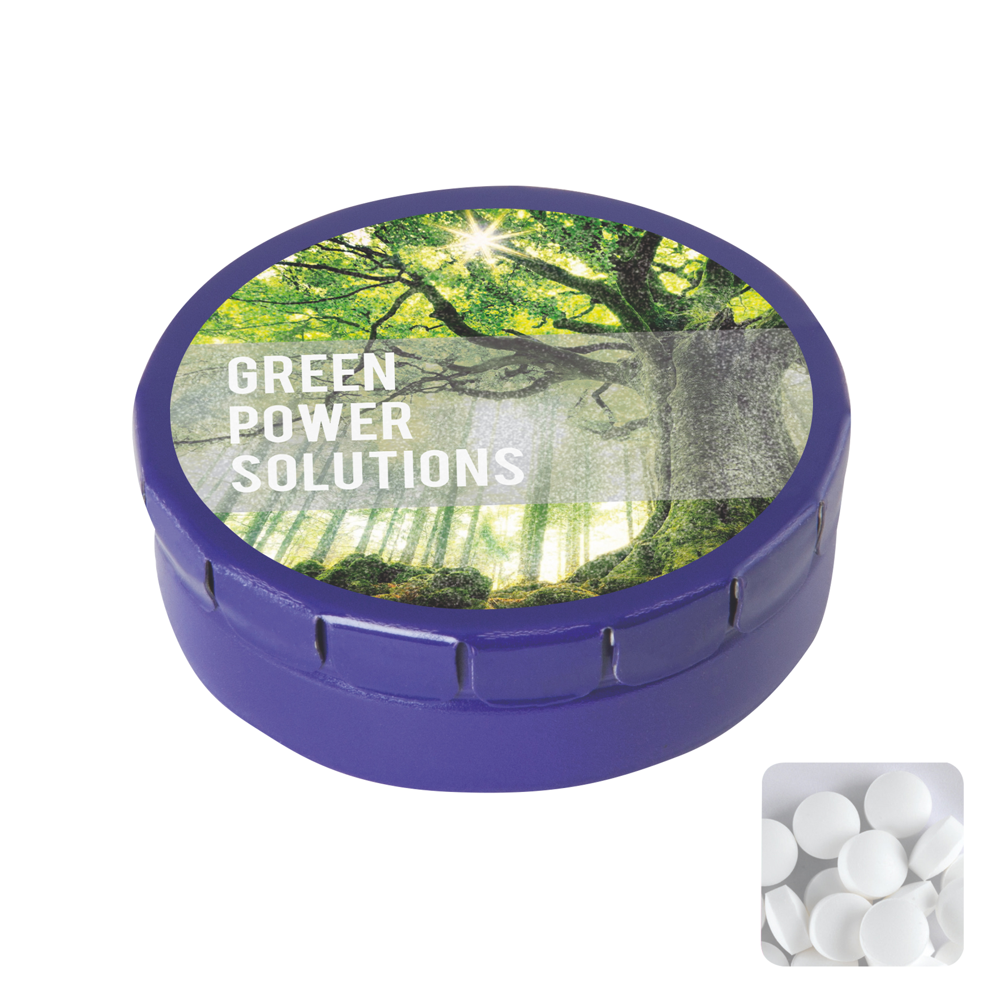 Picture of Round click tin with dextrose mints