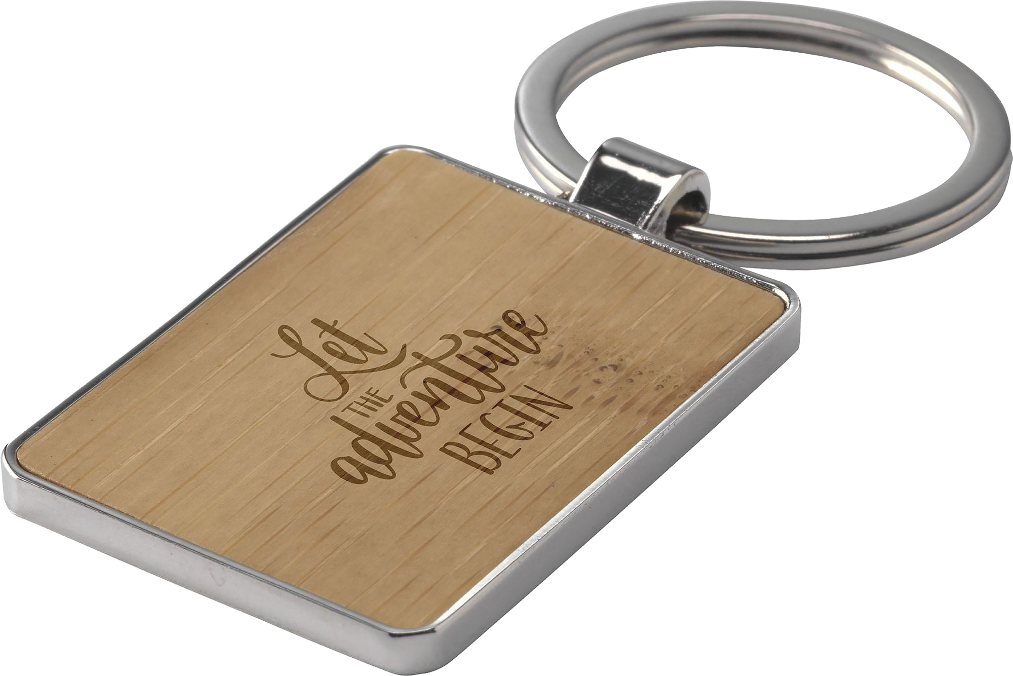 Picture of Bamboo rectangle keyring