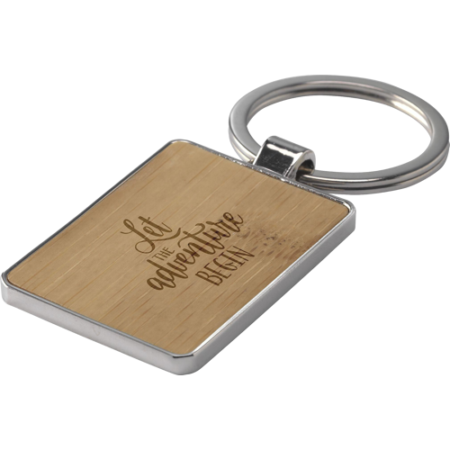Bamboo rectangle keyring