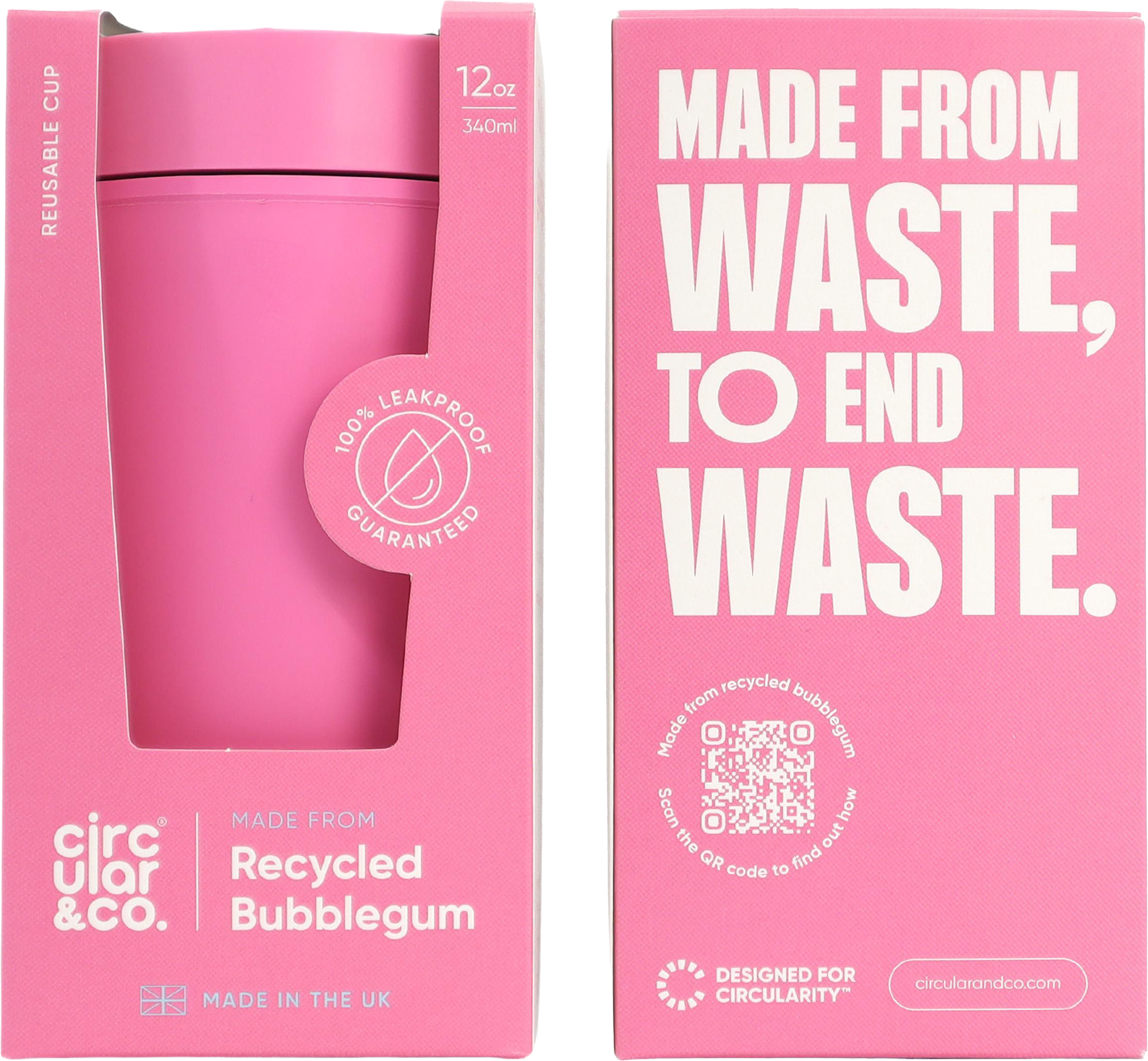Picture of Circular&Co recycled bubblegum double walled walled cup (340ml)