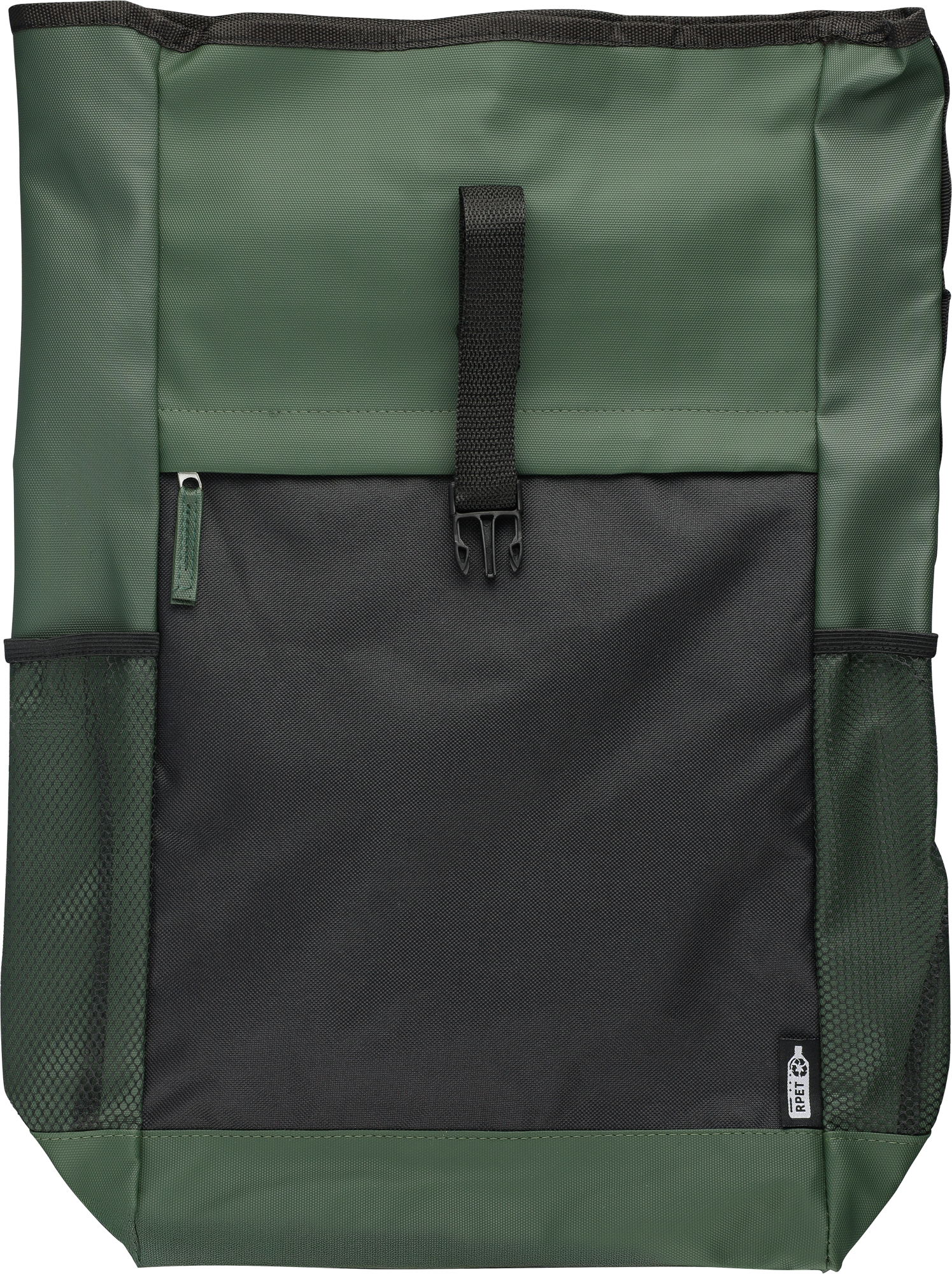 Picture of RPET polyester roll-top backpack.