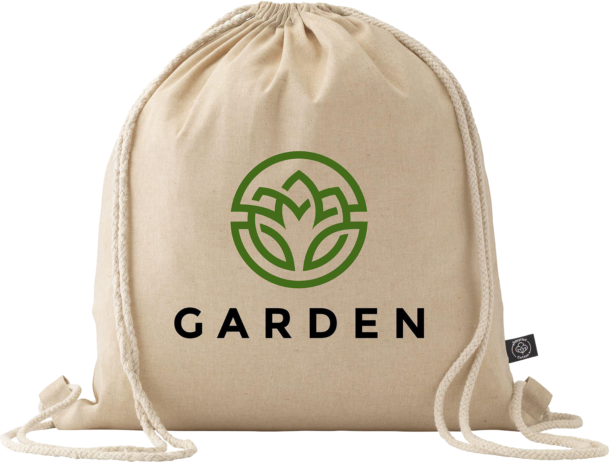 Picture of Recycled cotton drawstring bag (180 gsm/5.3oz) 