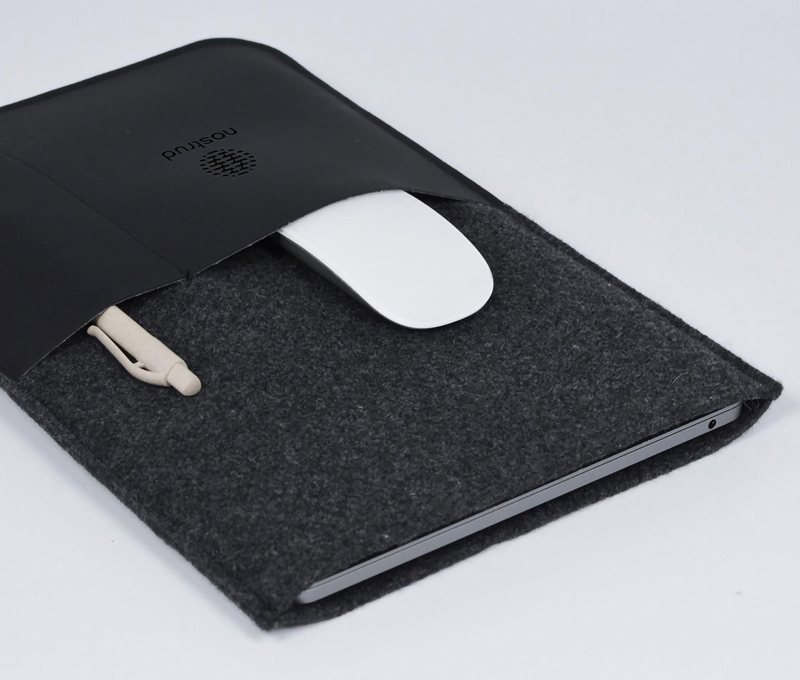 Made recycled leather laptop sleeve 269462_001 (Black)