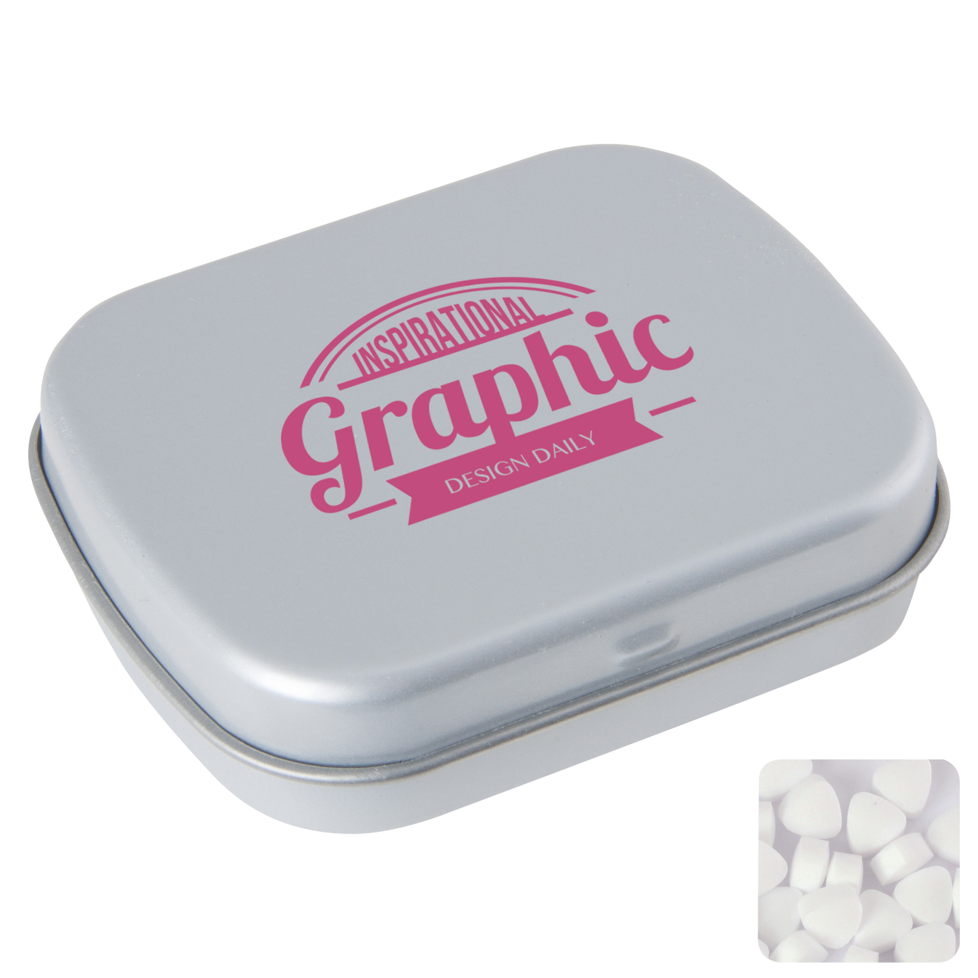 Picture of Flat hinged tin with sugar free mints