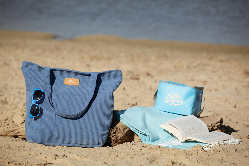 Recycled corduroy beach bag 1475953_005 (Blue)