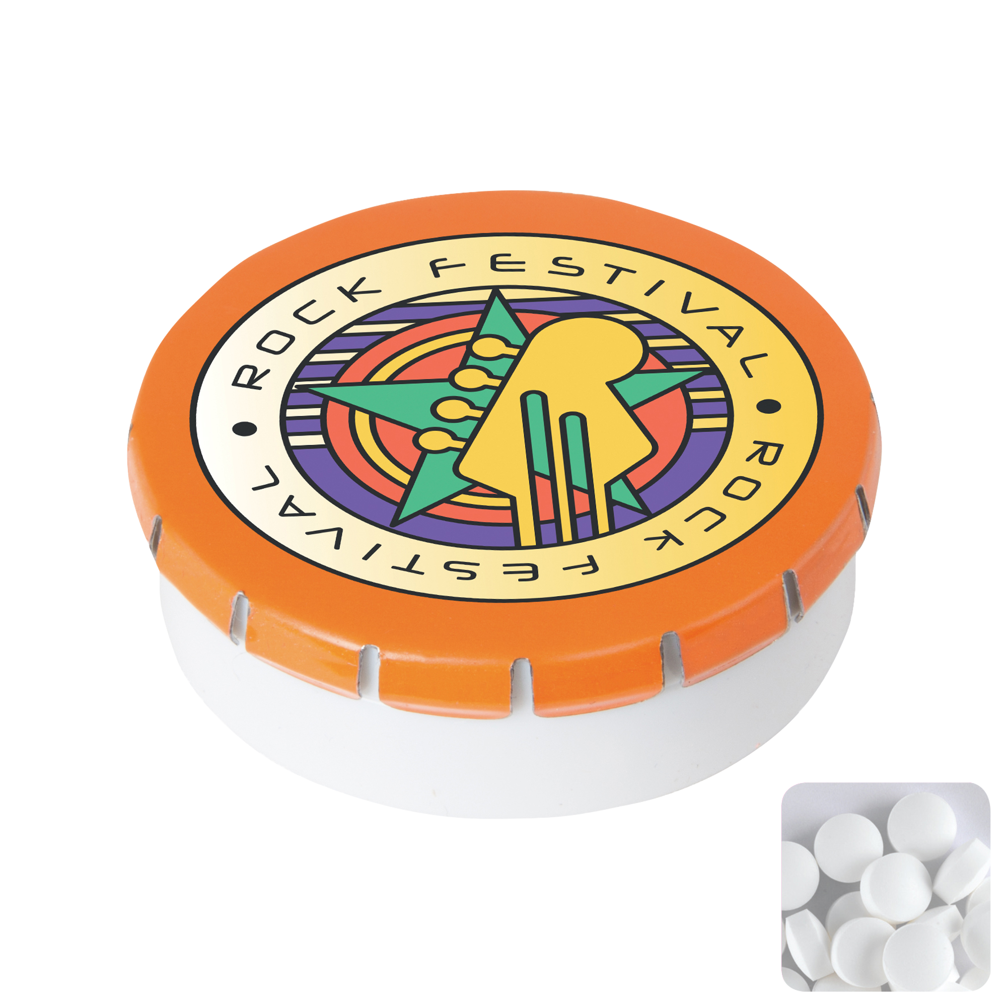 Picture of Round click plastic pot with sugar free mints