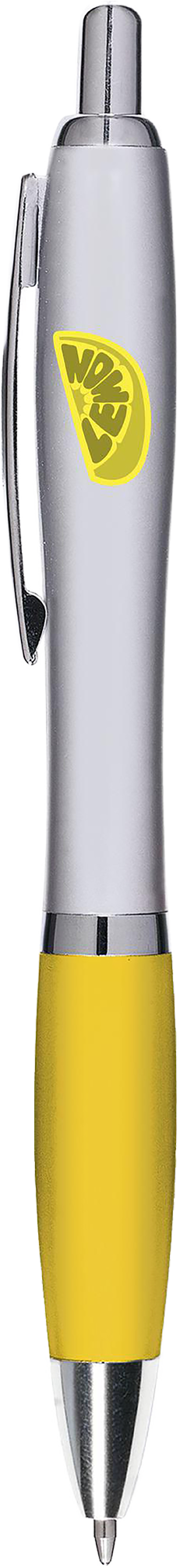 Picture of Silver ballpen with coloured grip