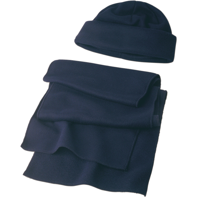Fleece beanie and scarf (embroidered)