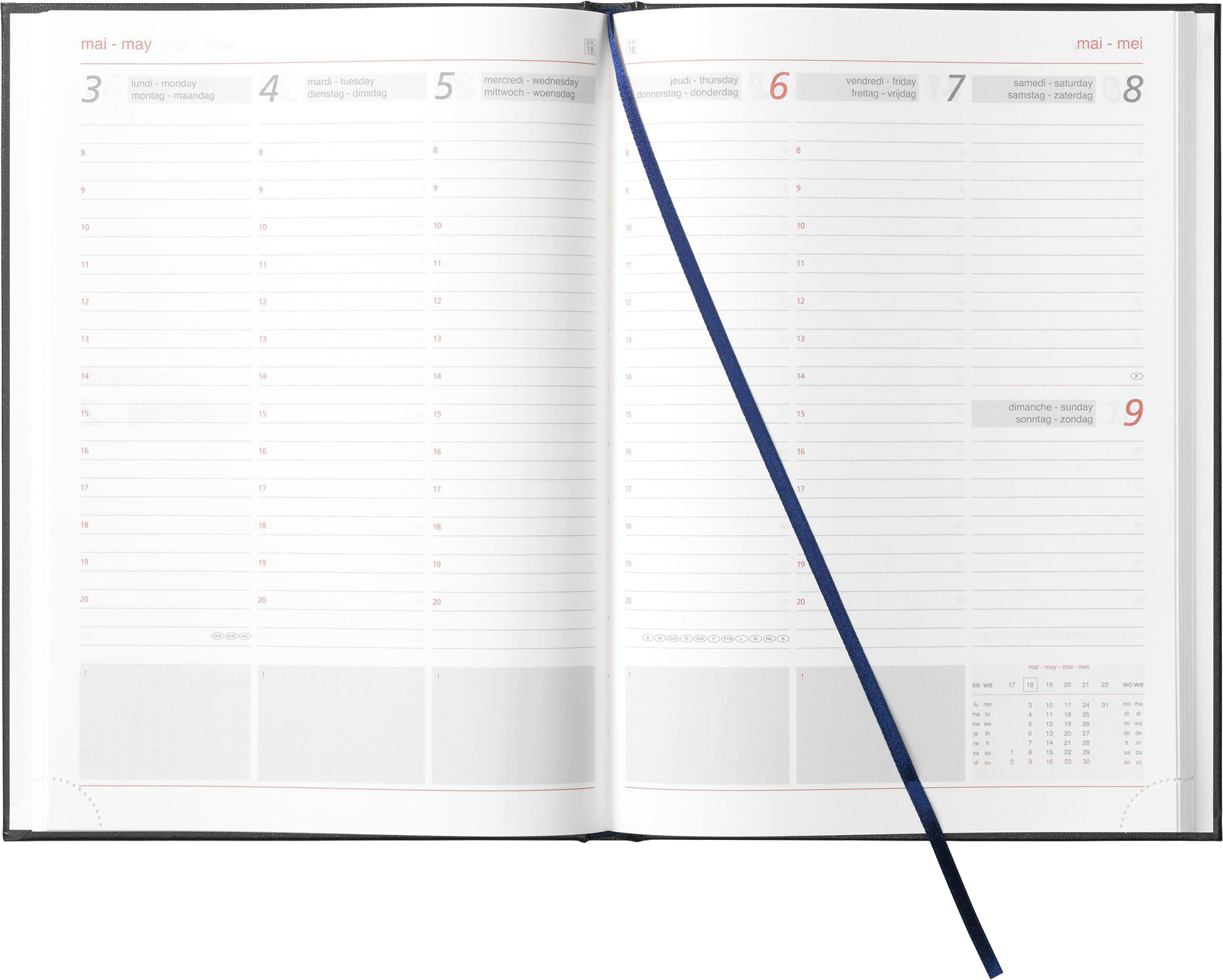 Picture of Diary in 4 languages (approx. A4)