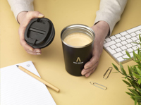 Recycled double walled coffee mug (300 ml) 261734_001 (Black)