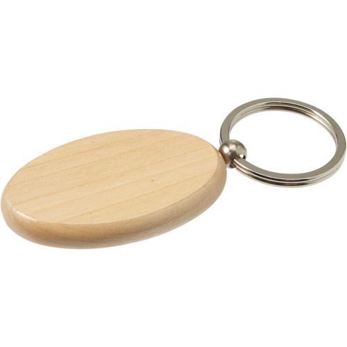 Oval wooden keyring