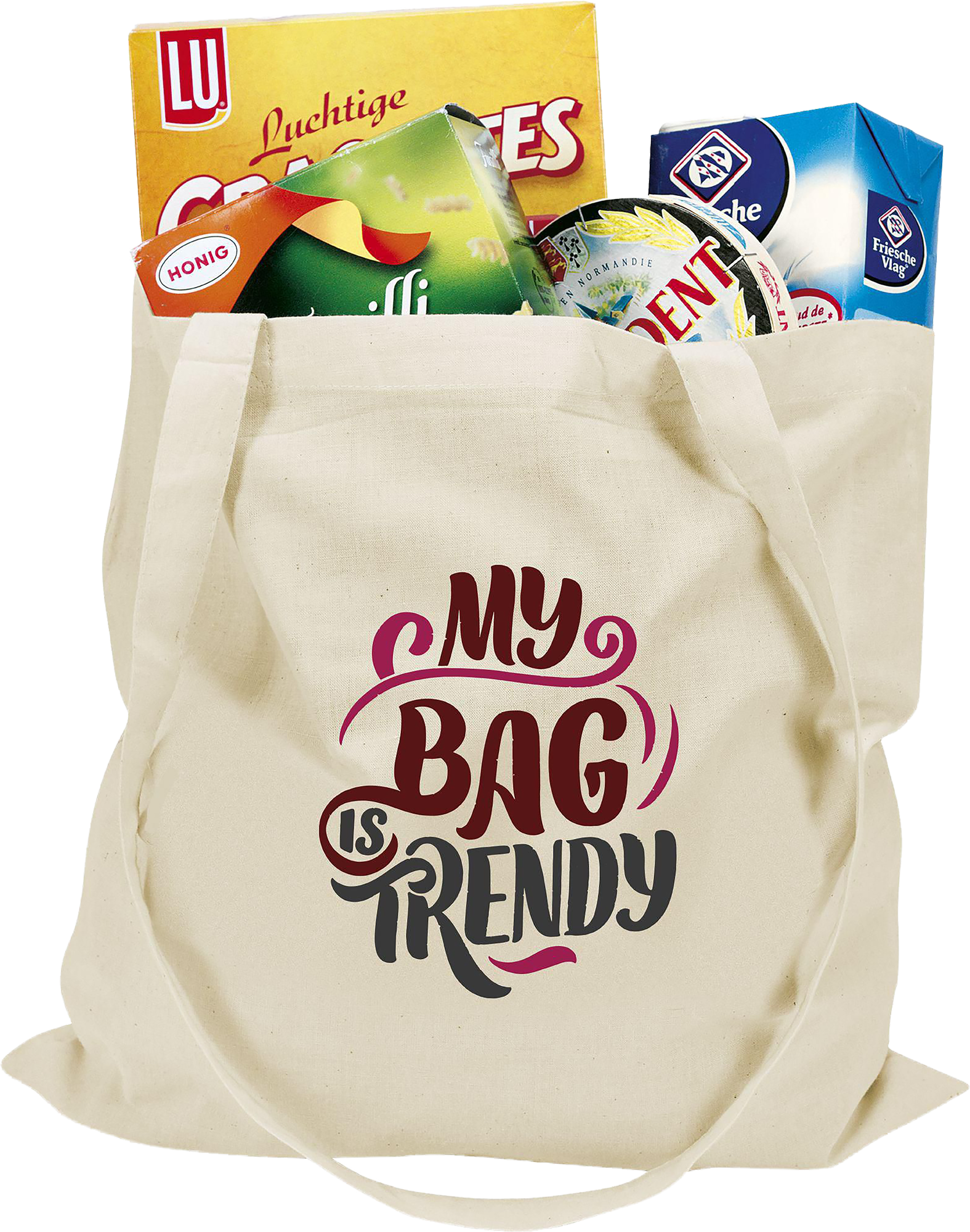 Picture of Long handle cotton shopper (135gsm/3.98oz)