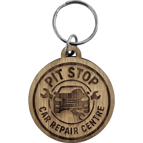 Bamboo keyring (Round)