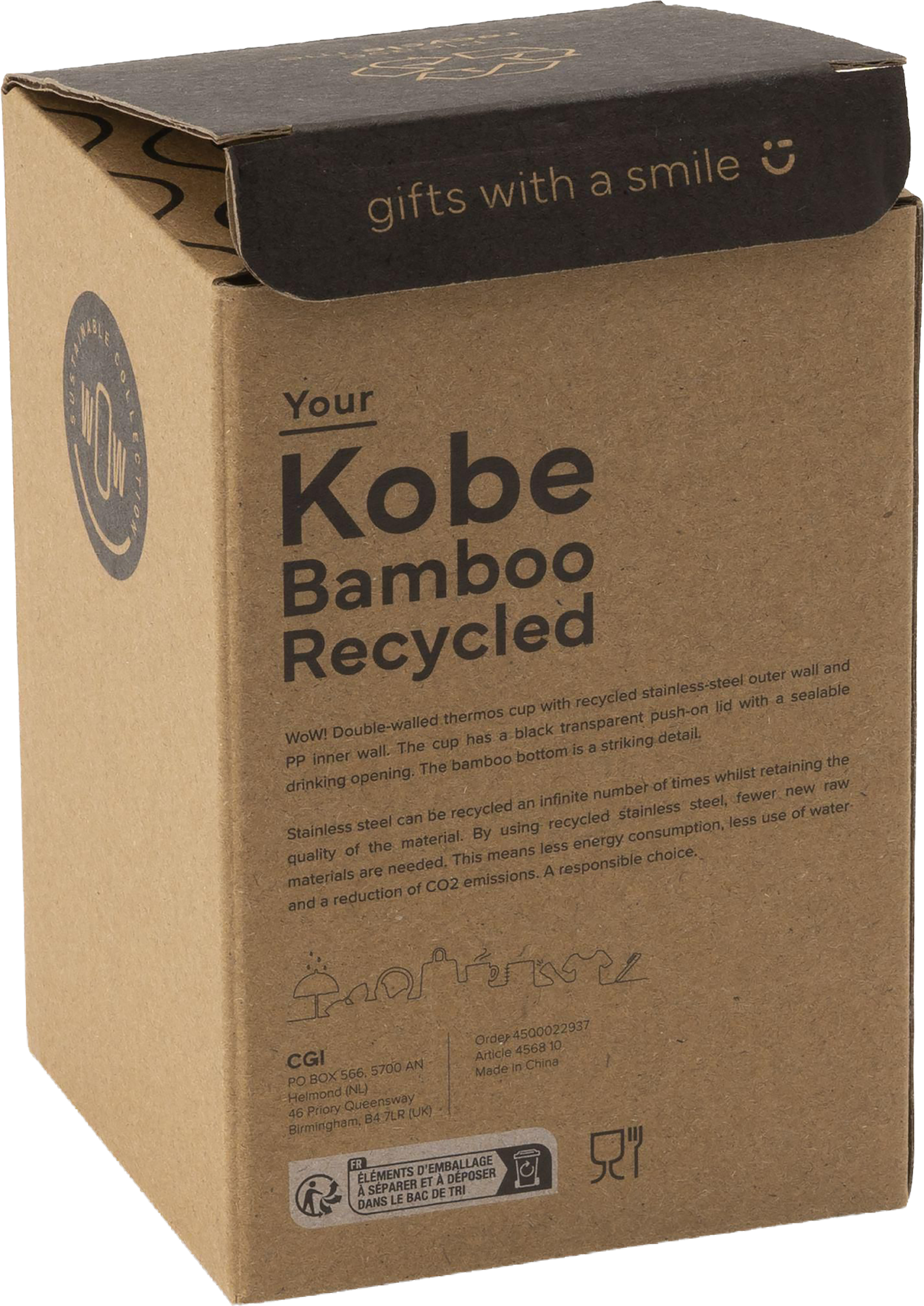 Picture of Bamboo recycled double walled cup (350ml)