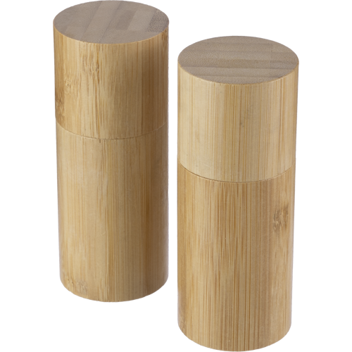 Bamboo spice mill set (2pc)