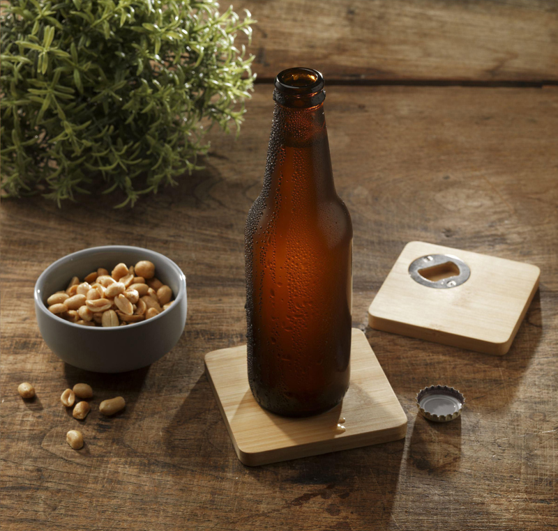 Bamboo coaster & bottle opener 261551_823 (Bamboo)