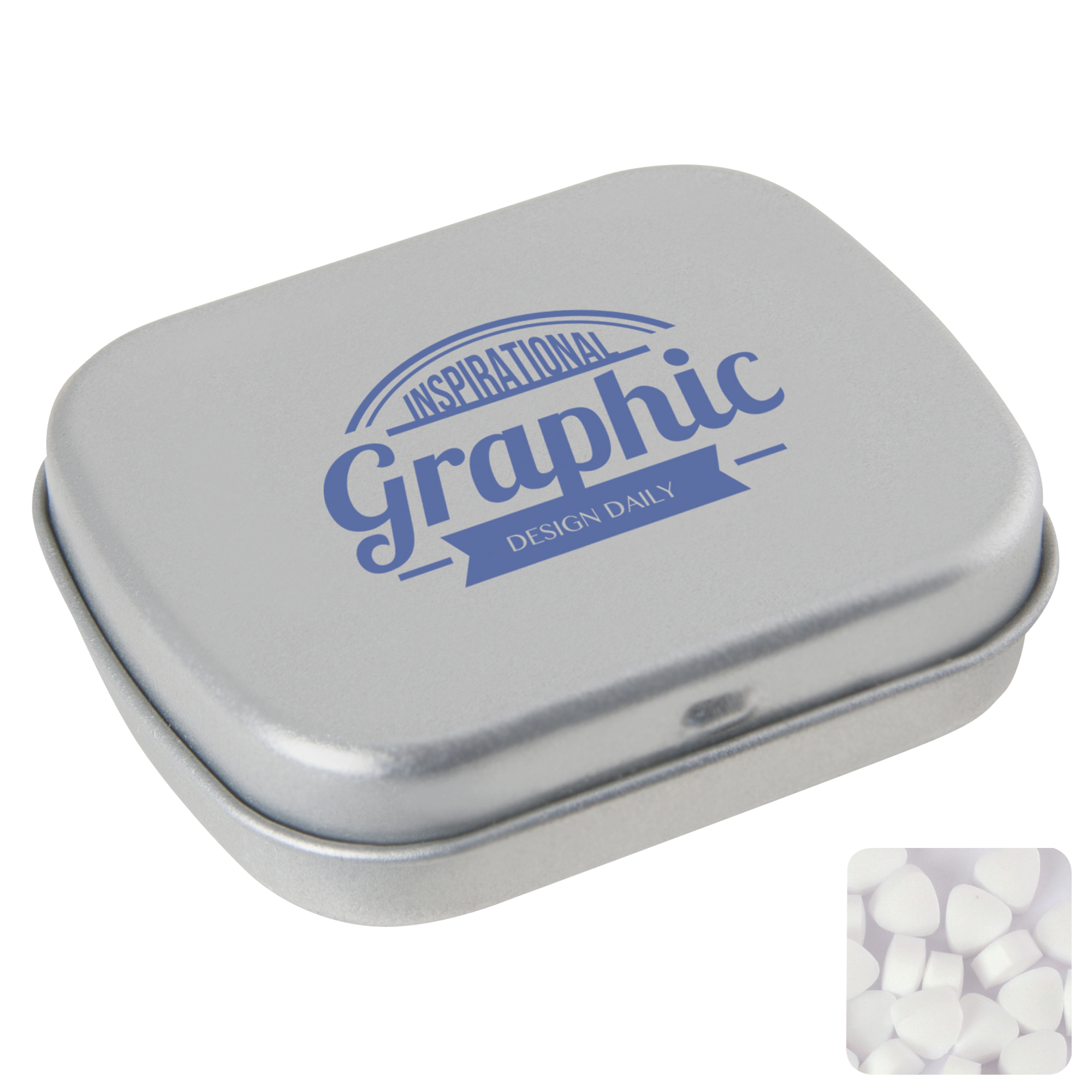 Picture of Flat hinged tin with sugar free mints