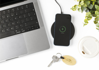 Recycled aluminium wireless charger 261445_001 (Black)