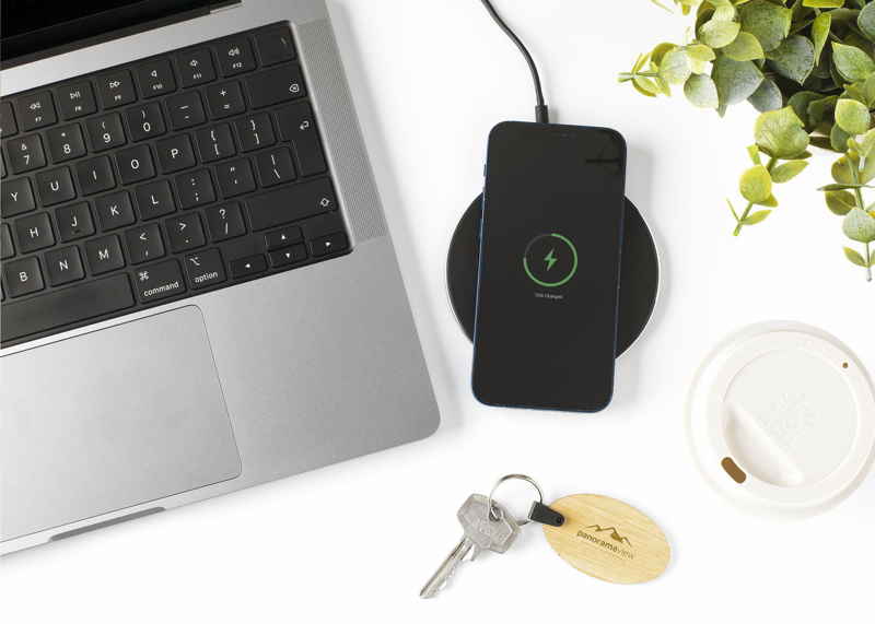 Recycled aluminium wireless charger 261445_001 (Black)