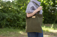 Recycled corduroy shopper (270gsm/7.9oz) 264097_402 (Olive green)