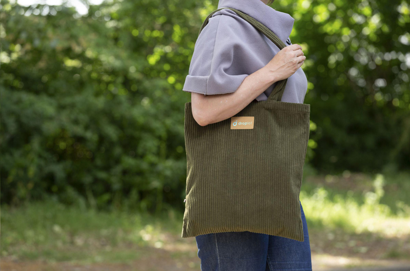 Recycled corduroy shopper (270gsm/7.9oz) 264097_402 (Olive green)