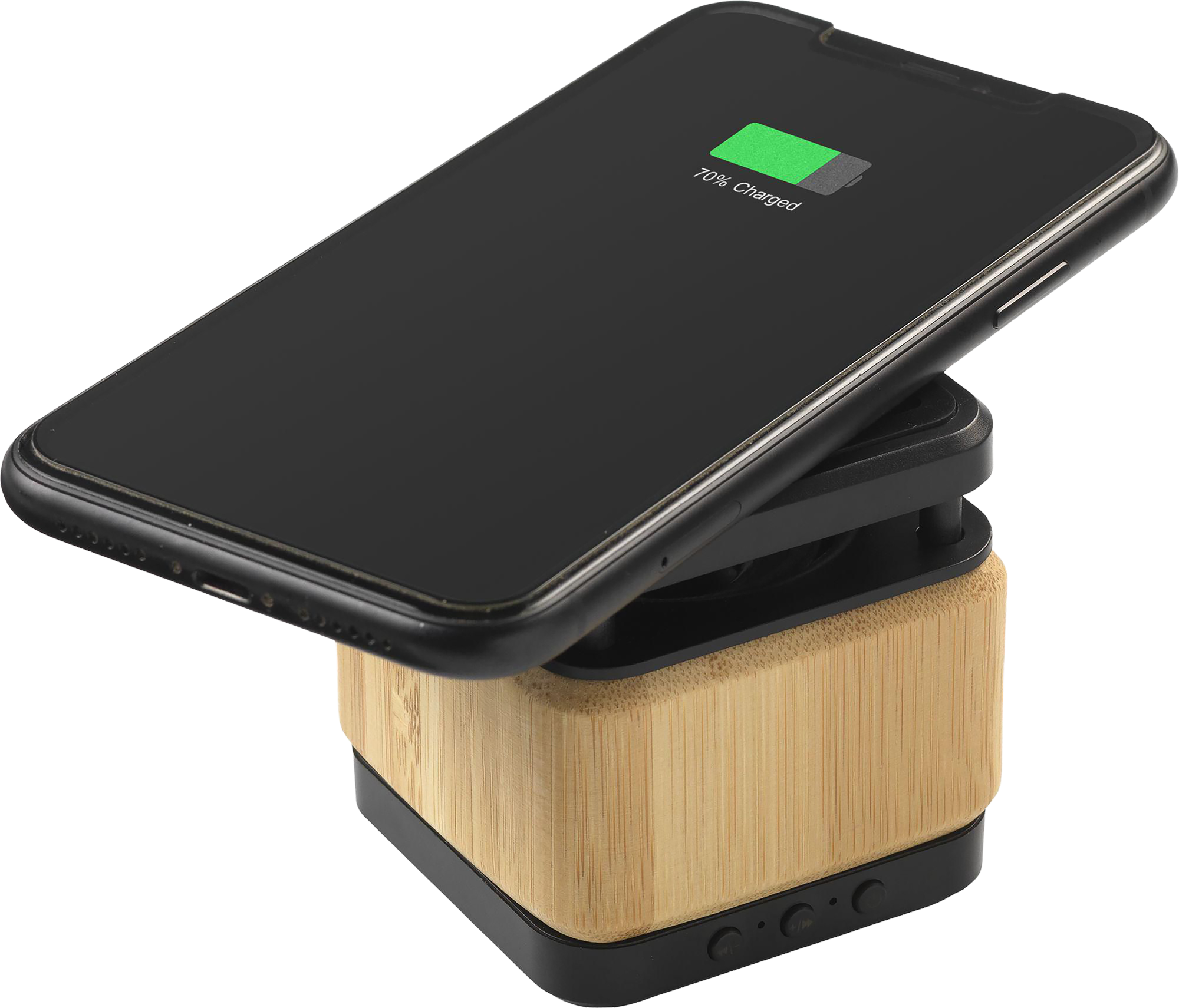 Picture of Bamboo block speaker with wireless charger