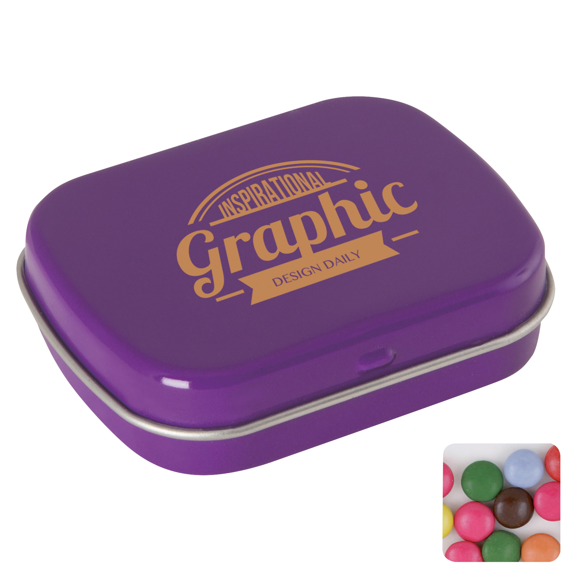 Picture of Flat hinged tin with choco's