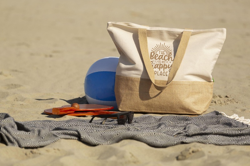 Organic cotton beach bag (320 gsm/9.4oz) 265681_311 (Natural)