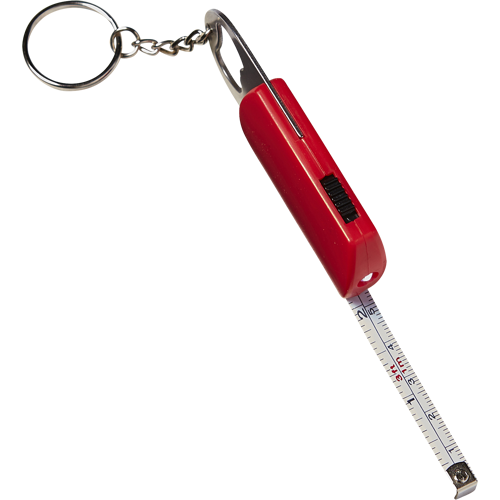 Tape measure and bottle opener keyring (1m)