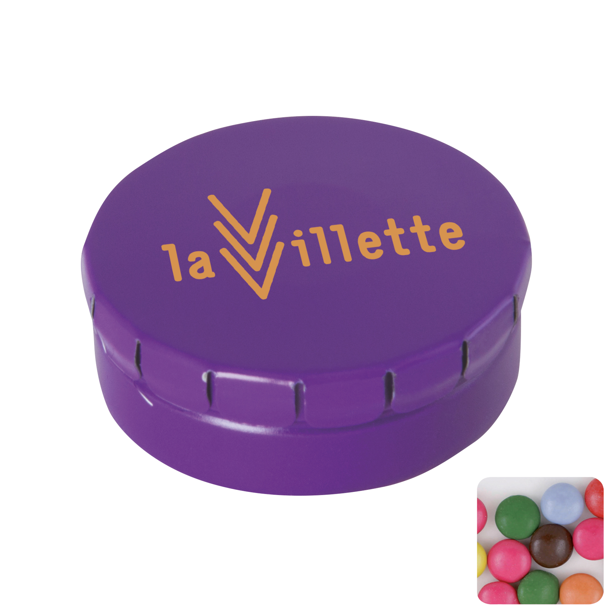 Picture of Round click tin with choco's
