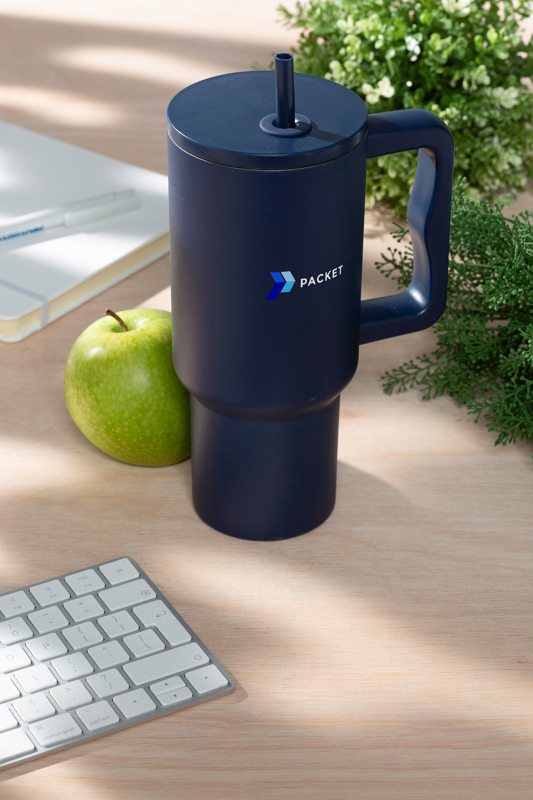 Recycled stainless steel bottle (900 ml) 261727_536 (Navy)