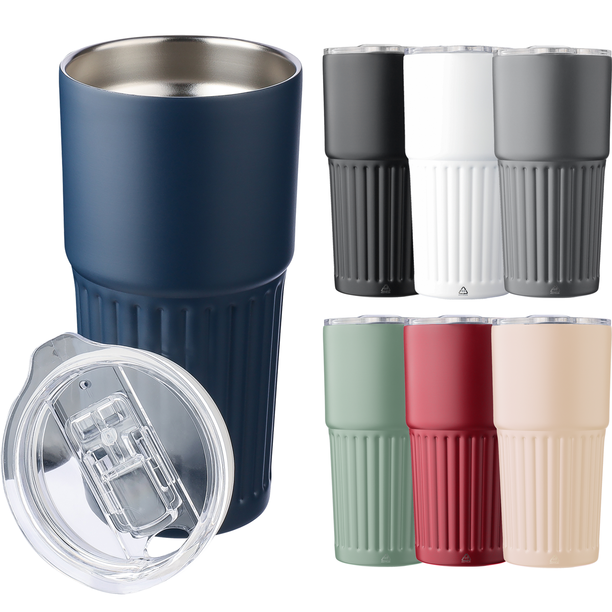 Picture of Recycled stainless steel double walled drinking mug (500ml)