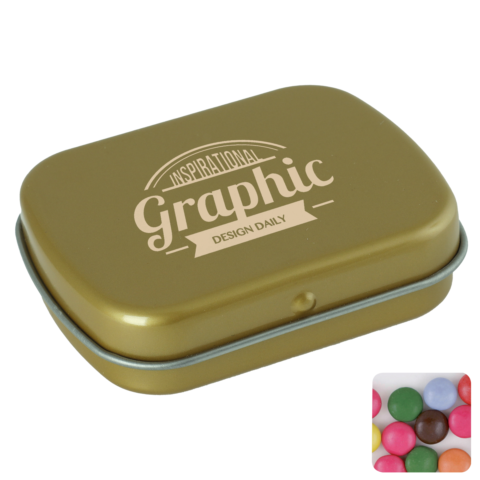 Picture of Flat hinged tin with choco's
