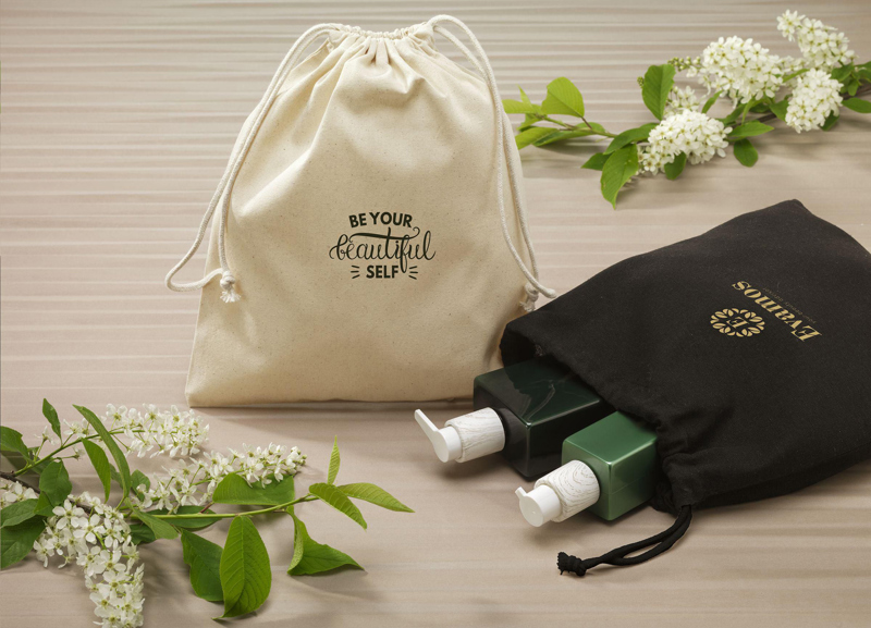 Recycled cotton gift pouch (150 g/m² / 4.42 oz) 262330_001 (Black)