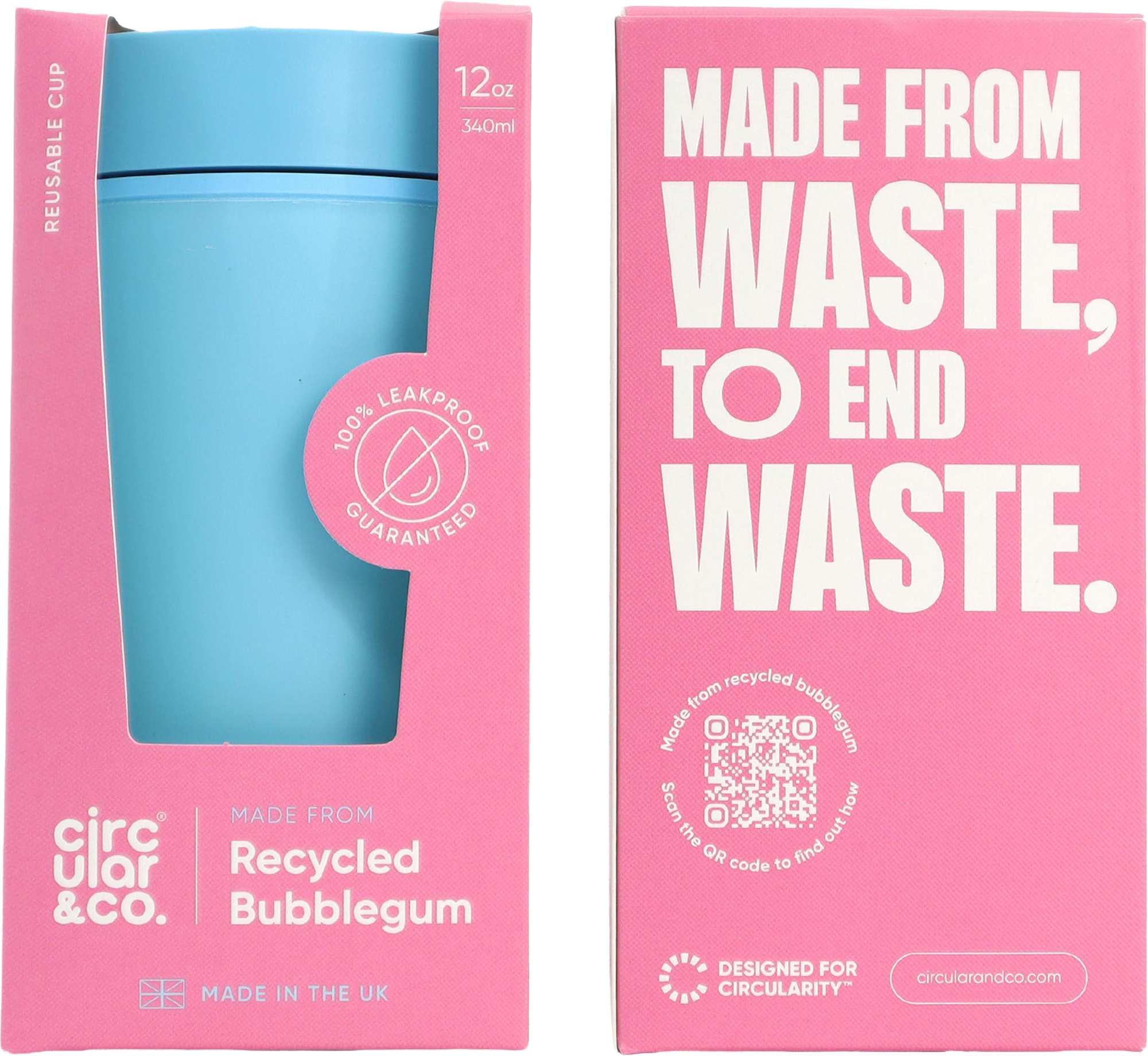 Picture of Circular&Co recycled bubblegum double walled walled cup (340ml)