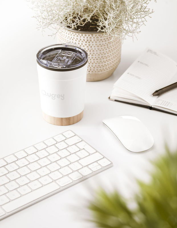 Bamboo recycled double walled cup (350ml) 264568_002 (White)