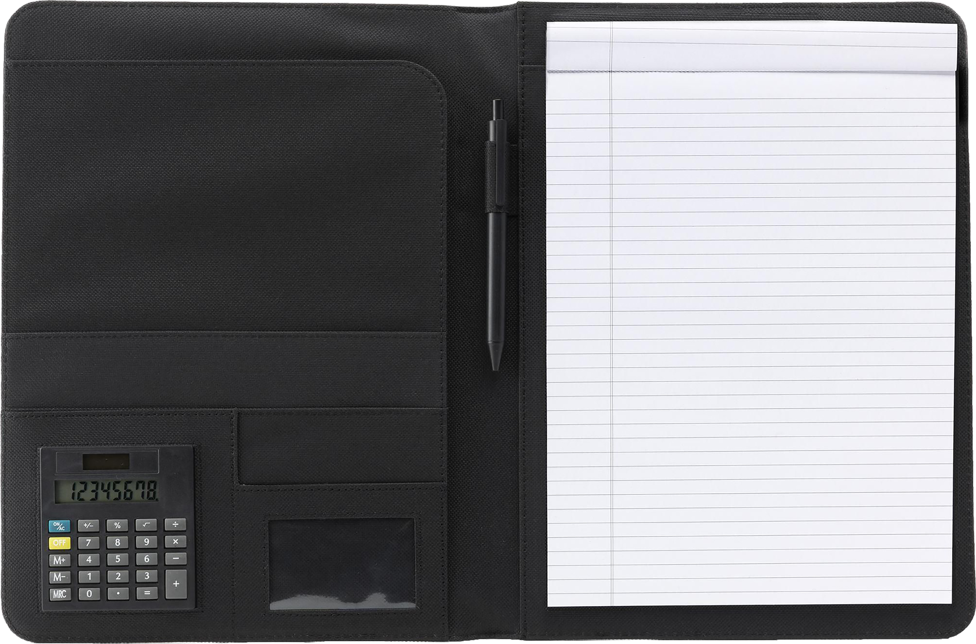 Picture of Conference folder and calculator