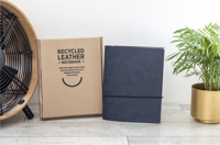 Made recycled leather notebook (approx. A5) 269139_307 (Dark blue)
