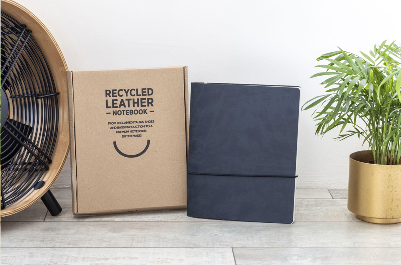 Made recycled leather notebook (approx. A5) 269139_307 (Dark blue)