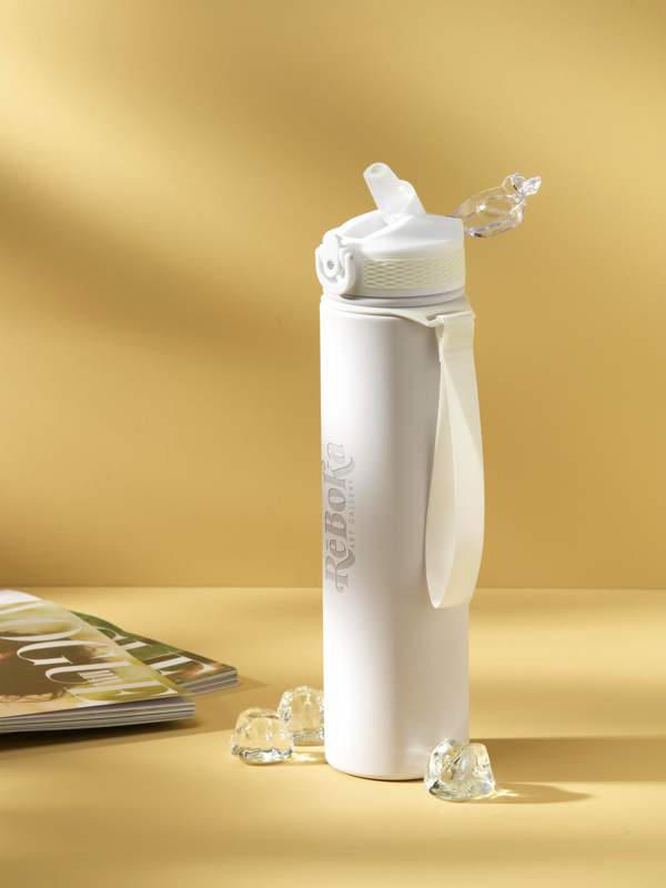 Recycled stainless steel double walled bottle (750ml)  263200_002 (White)