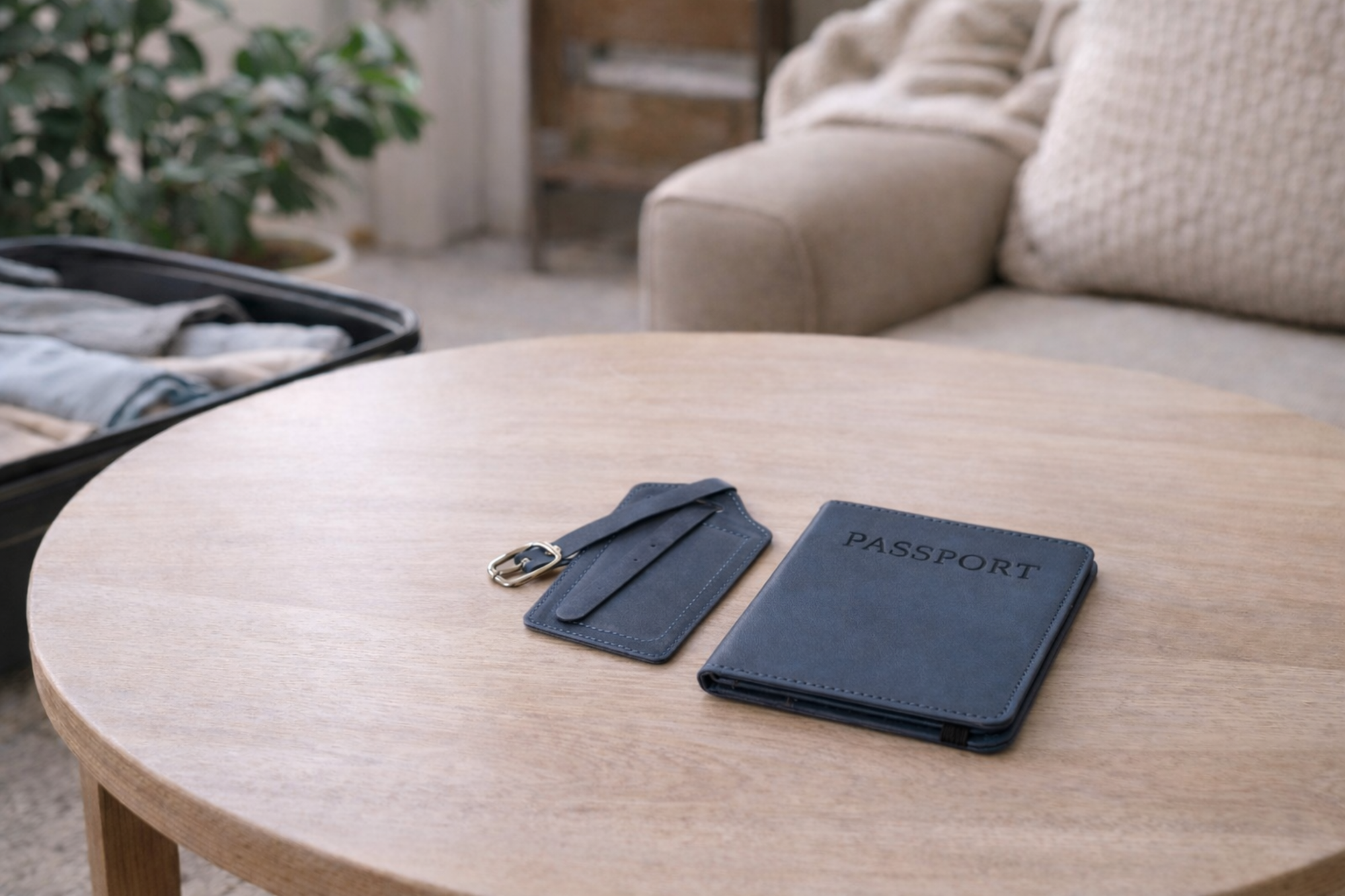 Picture of Recycled PU passport holder and luggage tag