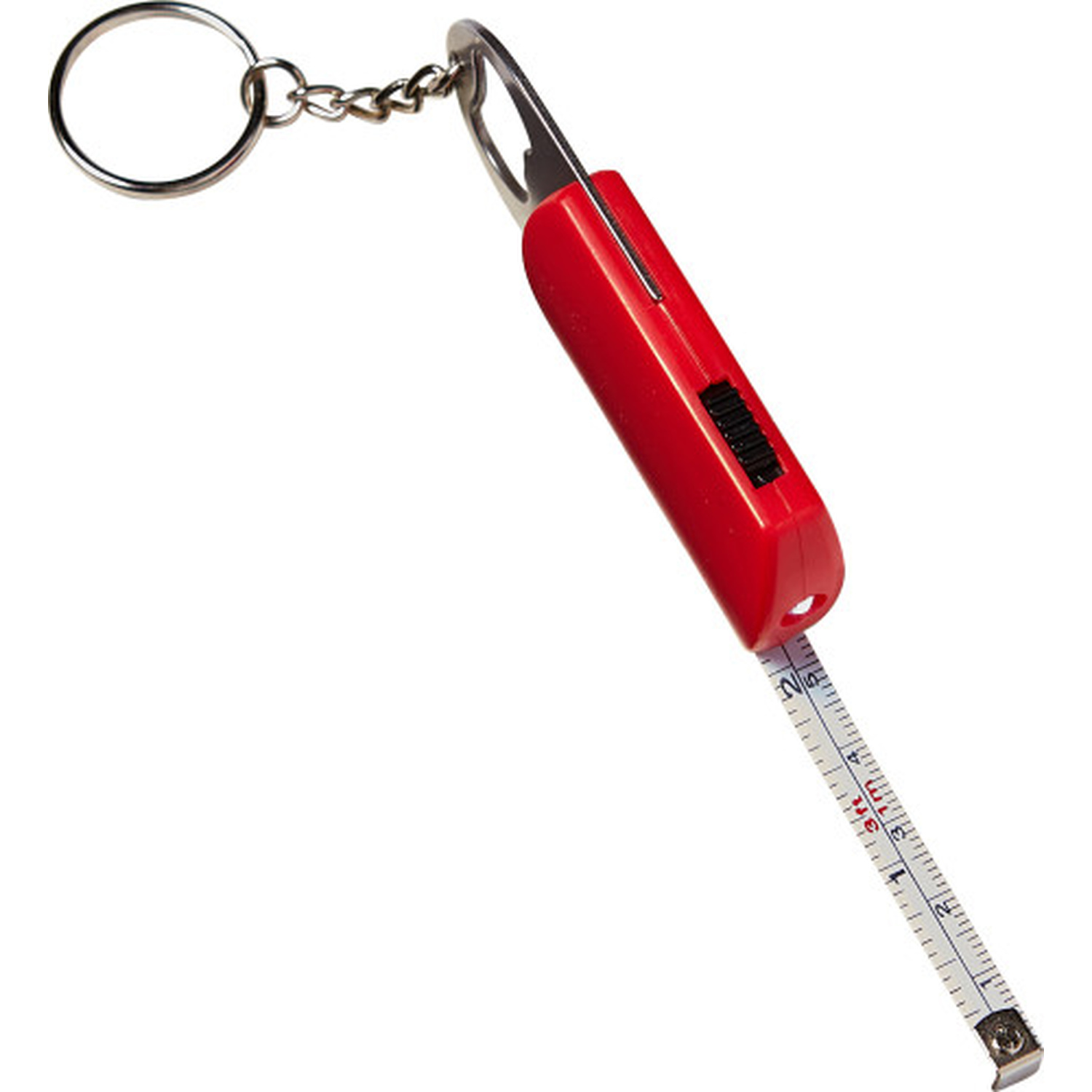 Tape measure and bottle opener keyring (1m)