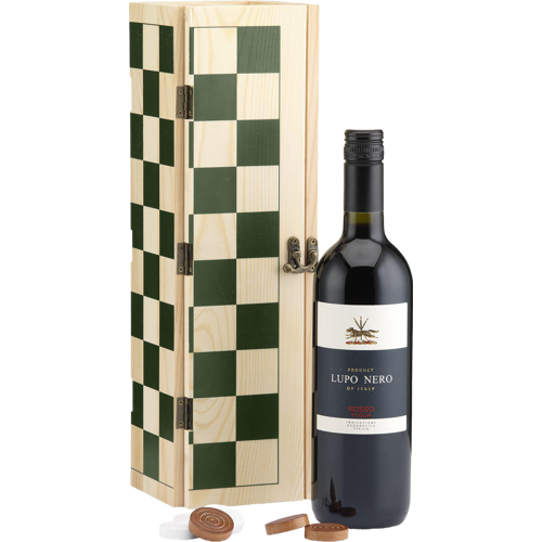 Rackpack wine gift box & checkers game
